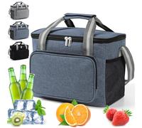 DUNSOO 15L Sac Isotherme Repas, Glaciere Souple Isotherme, Sac Isotherme Repas Femme, Sac Isotherme Repas Homme, Sac Repas pour Déjeuner/Travail/Ecole/Plage/Pique-Nique