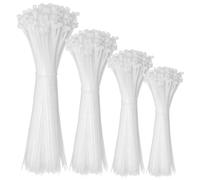 DUNSOO 400 Pièces Serflex, Collier de Serrage Plastique, Serflex Plastique Professionnelles, Rislan 100/150/200/300mm de Long Résistant aux UV, Pour Gérer les Différents Câbles, Blanc