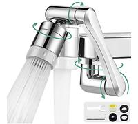 DUNSOO Robinet de Rallonge Multifonctionnel pivotant à 1440° Robinet,Extension Robinet en Laiton,2 Modes Embout Robinet Mousseur Pour Robinets avec Diamètre de Filetage Mâle de 20/22/24mm