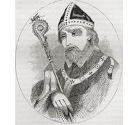 Dunstan c. 909 988. Évêque anglais. Abbé de Glastonbury Abbey, évêque de Worcester, évêque de Londres et archevêque de Canterbury plus tard canonisé comme saint. From The History of Progress in Great