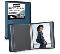 Dunwell Art Portfolio - Dossier de 21,6 x 27,9 cm (bleu) - Papier de montage noir - Classeur pour œuvres d'art, 21,6 x 27,9 cm, 24 poches de présentation 48 pages, livre de présentation en