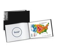 Dunwell Carnet de présentation paysage 22,9 x 30,5 cm - Noir, horizontal), classeur à 24 poches avec pochettes en plastique, affiche 48 pages de certificats de 22,9 x 30,5 cm ou A4, portefeuille,