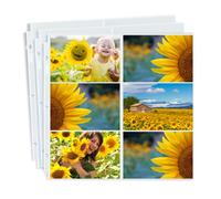 Dunwell Lot de 100 pages de recharge pour album photo 30,5 x 30,5 cm - Paysage de 10 x 15 cm - Pour 1200 photos de 10,2 x 15,2 cm, pochettes pour classeur à 3 anneaux, album de scrapbooking à anneaux