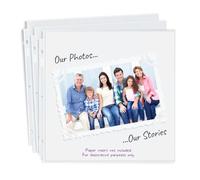 Dunwell Lot de 50 feuilles de recharge pour scrapbooking 30,5 x 30,5 cm - Super lourdes, compatible avec les classeurs de scrapbooking à 3 anneaux 30,5 x 30,5 cm, pages de recharge pour album photo