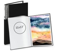 Dunwell Porte-documents de 28 x 43 cm - (vertical, noir) - Livre pour plans, pochoirs, œuvres d'art, livre de présentation pour photos d'enfants, dessin, classeur tabloïd de 43,2 x 28,9 cm pour