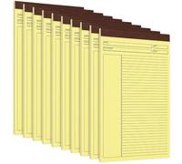 Dunzoom 10 Pack Annotation Ruled Writing Pad 50 Sheet Lined Notepad, Yellow | Format lettre, avec système de prise de notes Cornell, bloc-notes ligné, pour bureau, maison, réunion, étude