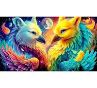 Duo Arc-en-Ciel-Phénix Puzzle pour Adultes: 1000 Pièces en Carton Recyclé pour la Décoration 38x26cm/1000pcs