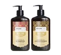 Duo Arganicare (Shampooing accélérateur de croissance + Après shampooing Reconstructeur) à l’huile de ricin Bio 400ml (Set de 2 Produits)