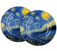 DUO ART GALLERY Lot de 2 assiettes à dessert Star Night inspirées de Van Gogh New Bone China