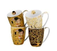 DUO ART GALLERY Lot de 4 gobelets classiques 360 ml inspirés par Gustav Klimt New Bone China Porcelaine