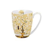 DUO ART GALLERY Tasse classique 360 ml Tree of Life Ecru Inspiré par Gustav Klimt New Bone China