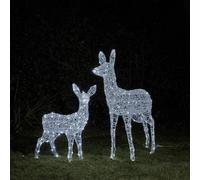 Duo Biche et Faon Lumineux à Piles et à LED Bicolore Swinsty