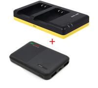 Duo chargeur USB avec powerbank 5000mAh pour 2 batteries Nikon EN-EL20 - kit de charge mobile