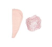Duo charlotte de douche et serviette magique pour cheveux rose - -
