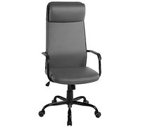 Duo Collection Dayo Fauteuil de Bureau en Cuir synthétique Gris foncé 59 x 113-123 x 59 cm
