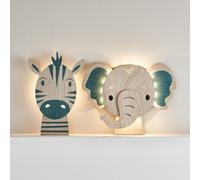 Duo d'Appliques pour Enfants - Zèbre et Éléphant