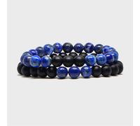 Duo de bracelets noirs et lapis lazuli