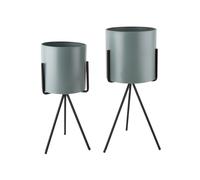Duo De Cache-Pot Pedestal Xl - Vert Vert