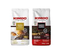 Duo de Dégustation Café en grains Kimbo: Aroma Gold 100% Arabica et Espresso Napoli 1 kg x 2