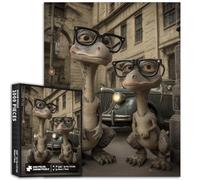 Duo de dinosaures Gangster de 1 000 pièces pour adultes - Casse-tête coloré pour décoration de la maison, cadeaux, puzzle familial parfait pour les soirées de jeu, 50,8 x 68,6 cm