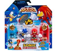 AKEDO Coffret Duel Sonic The Hedgehog avec Sonic et Knuckles, Combattants Miniatures à Collectionner, 5,7 cm, Contient 2 manettes de Combat