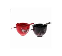 Duo de grand bols - rouge et noir