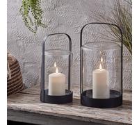 Duo de Lanternes Photophores Noires avec Bougies TruGlow®
