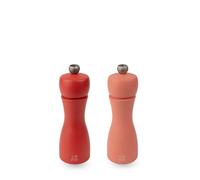 Duo de moulins à poivre et à sel manuels en bois, feu, 15 cm
