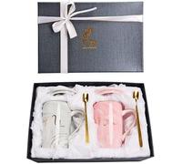 Duo de Mugs Couple Monsieur & Madame en Céramique 400ml - Cadeau pour Mariage, Anniversaire ou Saint Valentin