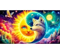 Duo de Poissons rusés dans Les eaux cosmiques Puzzle 1000 Pièces pour Adultes - en Carton Recyclé pour la Décoration 38x26cm/1000pcs