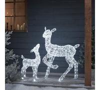 Duo de Rennes Lumineux Biche et Faon en Acrylique Swinsty