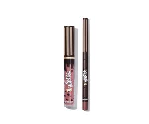 Duo De Rouges à LèVres Cocoa Kiss-Cookies N' Milk Soldes Cadeau De NoëL Rouge à LèVres Liquide Marron Rouge Marque Beauté Visage Maquillage Maquilliage CosméTique Pour Femmes Filles Parfait Pour Hiver