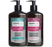 Duo de Soins Capillaires - ARGANICARE - Collagen - 400ml - Cheveux Fins - Secs et Abîmés