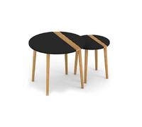 - Duo de tables gigogne Relief - Noir et bois