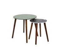 VOSSA - Duo de Tables Gigognes Coloris Vert et Motif Forêt - Altobuy Marron