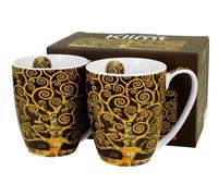 Duo de tasses à café, set de 2 Klimt Tree Of life en porcelaine, mug, tasse à thé, tasse à café avec anse 350 ml