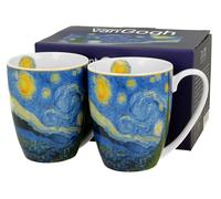 Duo de tasses à café, set de 2 Van Gogh Starry Night en porcelaine, mug, tasse à thé, tasse à café avec anse 350 ml