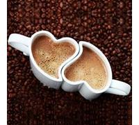 Duo de tasses romantiques en coeur s'emboîtent blanc Multi G