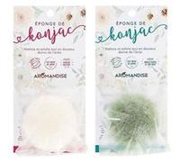 Duo d'éponges Konjac Nature et Konjac à l'argile verte et au thé vert G