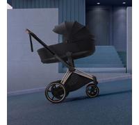 Duo e-PRIAM 2026 Poussette électrique tout-terrain avec nacelle pliable Rose Gold Sepia Black