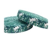DUO ER 16 mm Fold Ruban élastique Tropical Feuille imprimé 10 Yards Cheveux Anneau Bricolage Main Couture Vêtements Accessoires de Bande Emballage Cadeau
