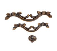 DUO ER 1pc Antique Café Poignées de Meubles rustiques Boutons de tiroir d'armoires de Cuisine Poignée Vintage Armoire poignées de Porte Bouton 96 / 128mm (Couleur : C 128mm)