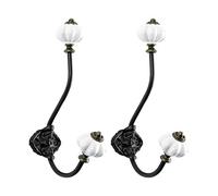 DUO ER 2pcs Crochet à Manteau Mural Simple avec Boutons céramiques de Citrouille colorés pour la décoration de la Maison Crochet de Serviette de Salle de Bain