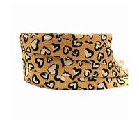 DUO ER Leopard Love Heart imprimé Fold Ruban élastique Bricolage Décoration Couvre-Chef Party Emballage Cadeau Couture Décoration Accessoires (Couleur : 1)