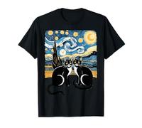 Duo Félin Nuit Étoilée Clair de Lune T-Shirt