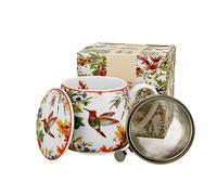 DUO Floral Linnea Gobelet 430 ml avec passoire à thé, porcelaine New Bone China