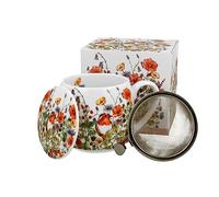 DUO Floral New Bone China Gobelet en porcelaine avec infuseur à thé, 430 ml