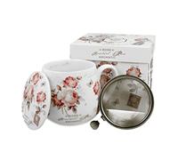 DUO Floral Secession Gobelet en porcelaine New Bone China avec infuseur à thé, 430 ml