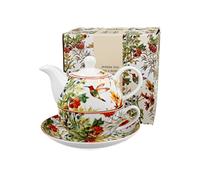 DUO FLORAL Tasse avec théière LINNEA New Bone Chine Porcelaine