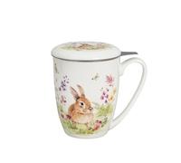 Duo Flower Classic Gobelet 360 ml Spring Bliss avec infuseur en acier inoxydable et porcelaine New Bone China